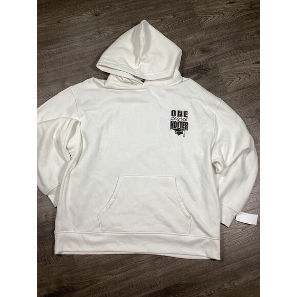 Wild Fable White One Degree Hotter" Logo Mens Hoodie Sweatshirt XXL White School - Picture 1 of 9